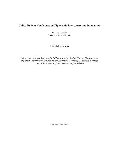 United Nations Conference on Diplomatic Intercourse and Immunities