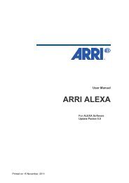 ARRI ALEXA User Manual SUP 5.0 (4.5 MB) - ARRI CSC