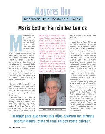 Mayores hoy: María Esther Fernández Lemos, Medalla de ... - Imserso