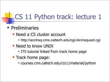 CS 11 C track: lecture 1 - Caltech