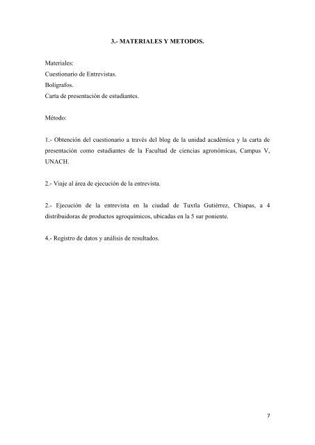 Practica 07 Entrevista a distribuidoras de agroquimicos