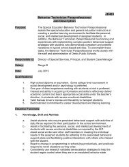 JD493 Behavior Technician Paraprofessional Job Description