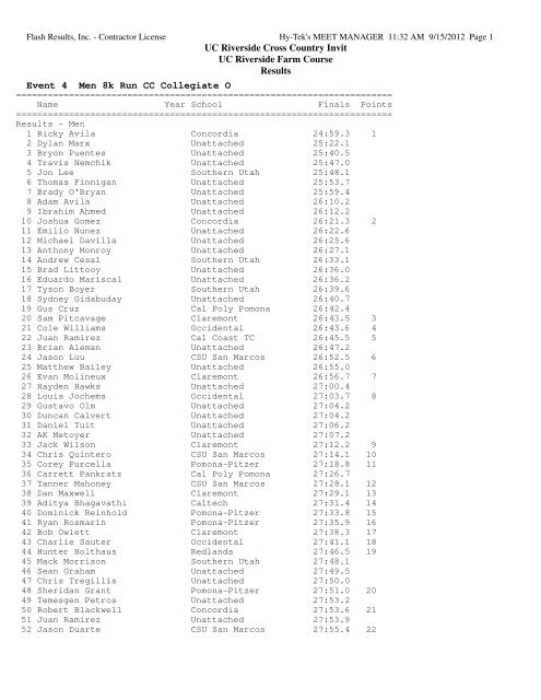 Results - Flash Results West