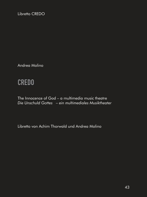 credo umbruch - Andrea Molino