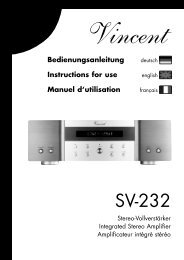 Mode d'emploi du SV-232 - Vincent-Audio.com