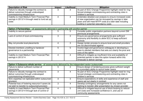 Family Assessment (Parent & Child) Service Review Outcome