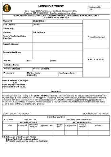 Download Swethambar Form - Jains India