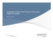 Auditing for Value in the Procure to Pay Cycle Dallas IIA Chapter