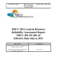 FRCC 2011 Load and Resource Reliability ... - FRCC Home