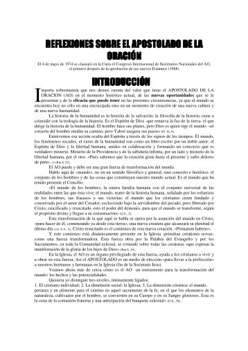 Reflexiones sobre el Apostolado de la OraciÃ³n, Pedro Arrupe s.j.