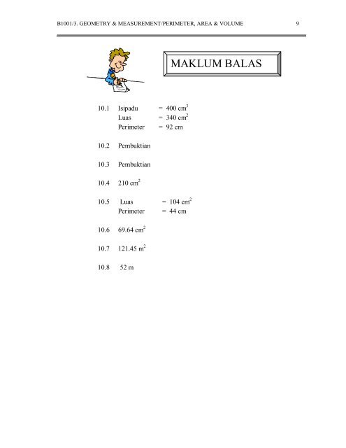 PENGUKURAN (Perimeter, Luas & Isipadu Bentuk-Bentuk Tertentu)