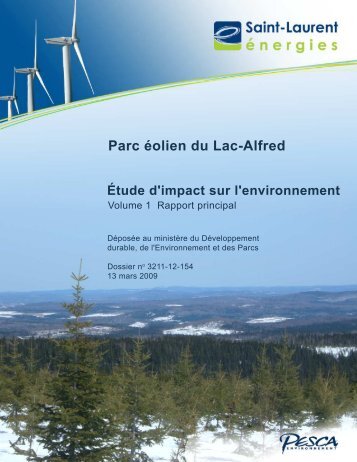 Ãtude d'impact, rapport principal, 13 mars 2009 ... - EDF EN