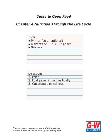 Guide to Good Food Chapter 4 Nutrition Through the Life Cycle