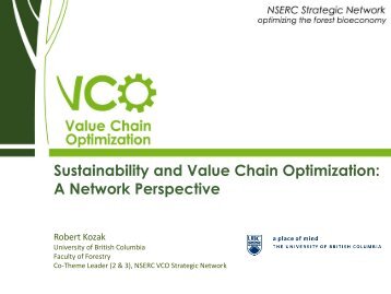 Sustainability and Value Chain Optimization: A Network ... - VCO