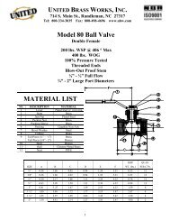 Model 80 Ball Valve MATERIAL LIST - Steamshop