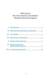 The Life Extension Foundation Member Rewards Program