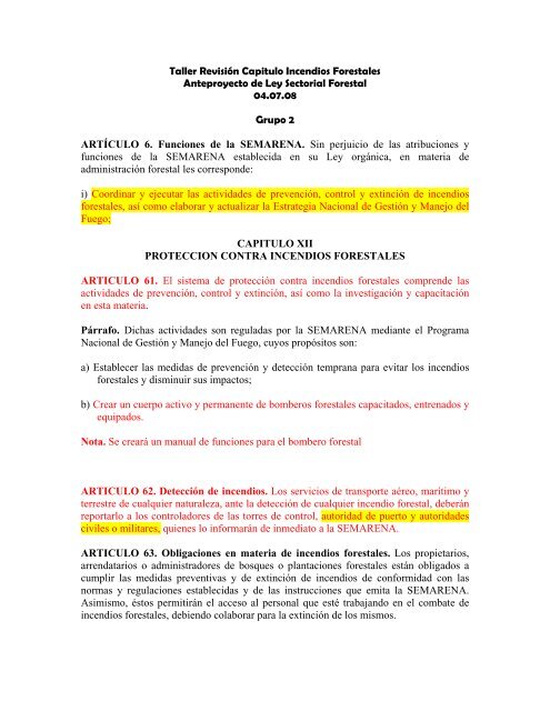 TALLER REVISION CAPITULO INCENDIOS ... - CEDAF