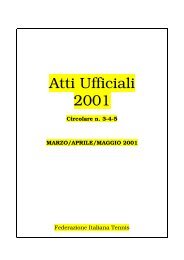 Atti Ufficiali 2001 - Federazione Italiana Tennis