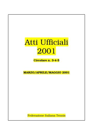 Atti Ufficiali 2001 - Federazione Italiana Tennis