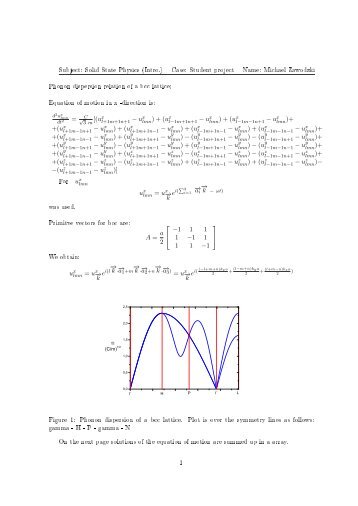 Michael Zawodzki Phonon dispersion relation of a ... - lamp.tugraz.at