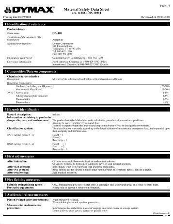 Material Safety Data Sheet