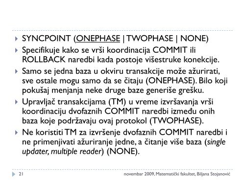 Distribuirane i objektne baze podataka - Ncd.matf.bg.ac.rs ...