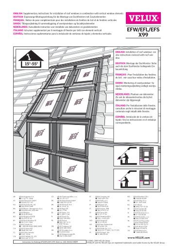 EFW/EFL/EFS X99 bei Einbau von Fenstern mit VIU/VFE ... - Velux