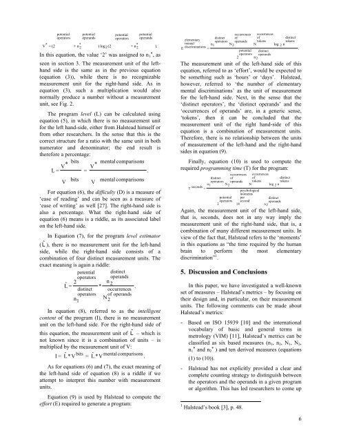 An Analysis of the Design and Definitions of Halstead's Metrics