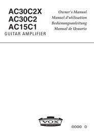 AC30C2X/AC30C2/AC15C1 Owner's Manual - Vox