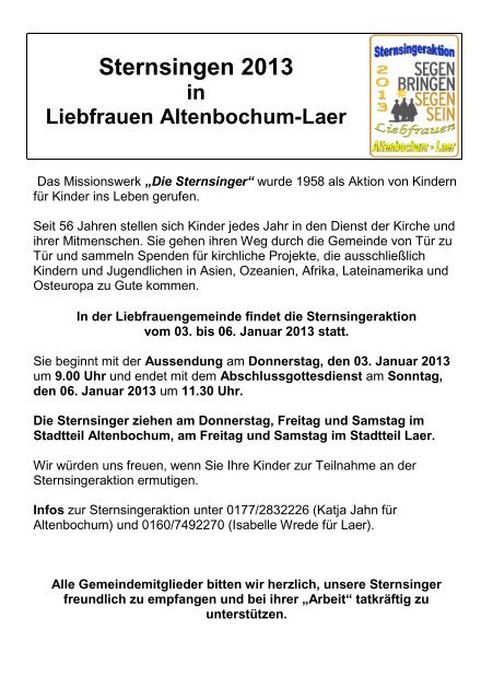 Altenbochum + Laer - Pfarrei Liebfrauen Bochum