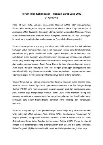 Forum Iklim Kebangsaan - Monsun Barat Daya 2012 - Jabatan ...