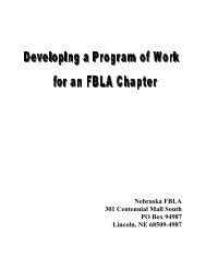 Program of work - Nebraska FBLA