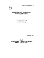 Equity Gains in Bangladesh Primary Education - BRAC Research ...