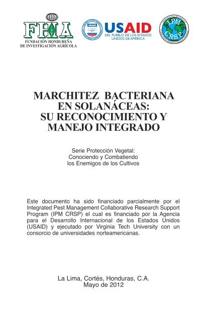 Marchitez bacteriana en SolanÃ¡ceas su reconocimiento y ... - FHIA