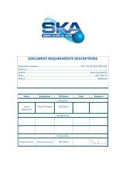 document requirements descriptions - The Square Kilometre Array