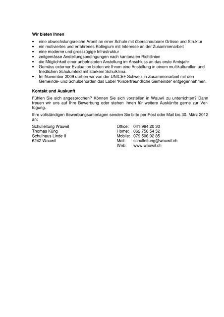 Stellenprofil FLP IF SEK 22-28 Lekt 2012-13 - Gemeinde Wauwil