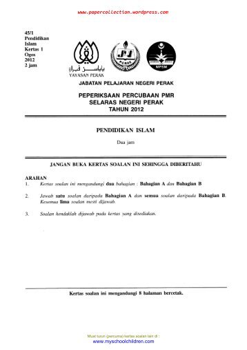 Pendidikan Islam Q&A - Trial Paper Collection