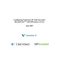 Configuring Xcelerator IP with Cbeyond's BeyondVoice with - Vertical