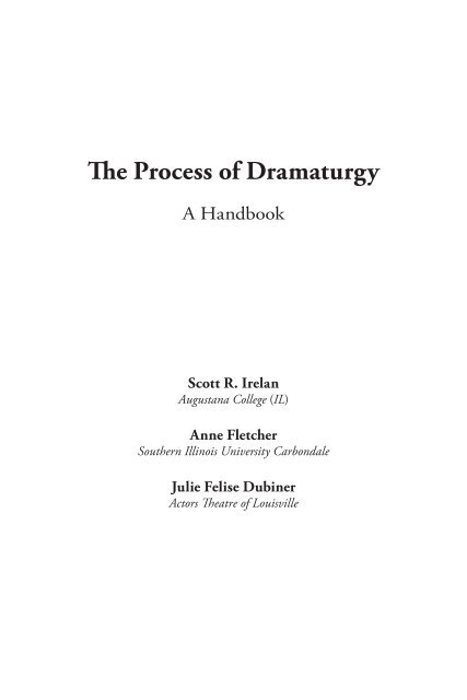 The Process of Dramaturgy - Focus Publishing