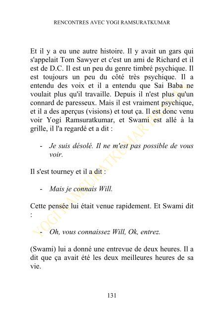 Rencontres avec YOGI RAMSURATKUMAR