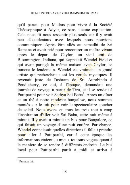 Rencontres avec YOGI RAMSURATKUMAR