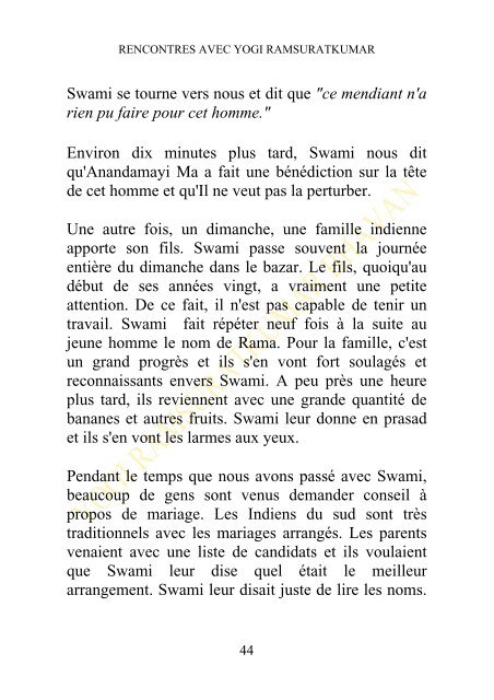 Rencontres avec YOGI RAMSURATKUMAR