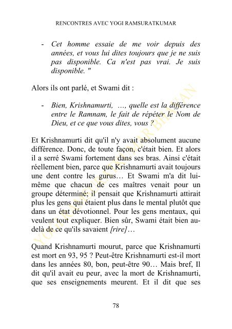 Rencontres avec YOGI RAMSURATKUMAR