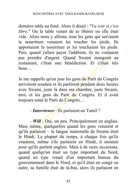 Rencontres avec YOGI RAMSURATKUMAR