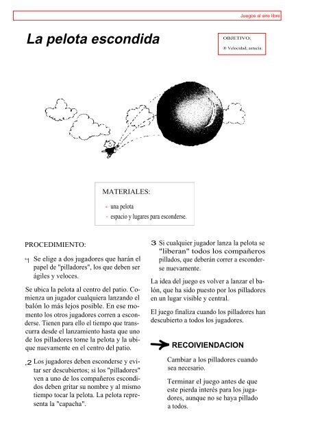 Juegos y técnicas de Animación para la escuela básica - Sector ...