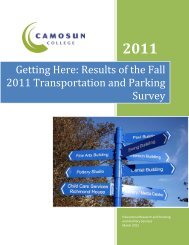 Results of the Fall 2011 Transportation and ... - Camosun College