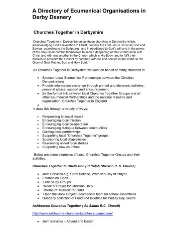 church partner directory 2002 ecumenical association