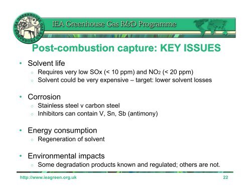 Current Status and Developments in CO 2 Capture Current Status ...
