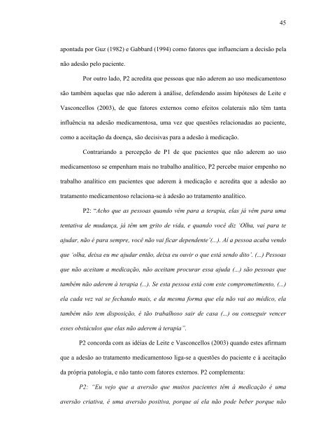 a visÃ£o de psicÃ³logos sobre medicaÃ§Ã£o no tratamento.