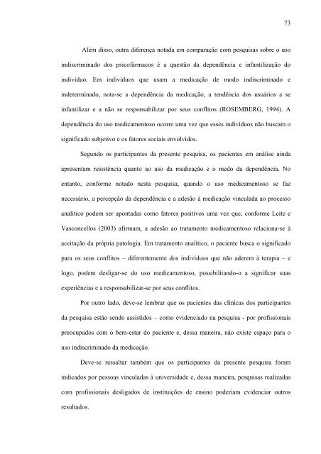 a visÃ£o de psicÃ³logos sobre medicaÃ§Ã£o no tratamento.